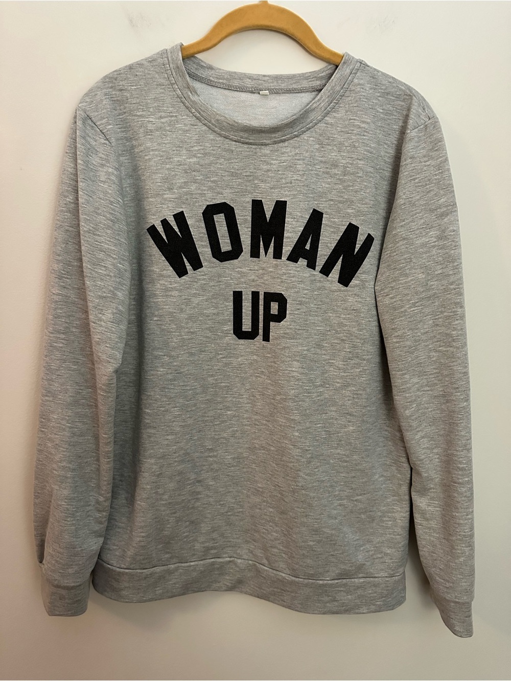 Woman Up Sweatshirt Gray Small